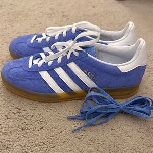 Adidas Gazelle Royal Blue and White Shoes